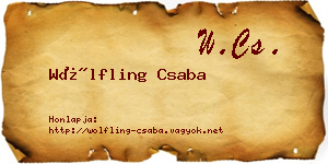 Wölfling Csaba névjegykártya