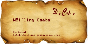 Wölfling Csaba névjegykártya