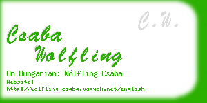 csaba wolfling business card